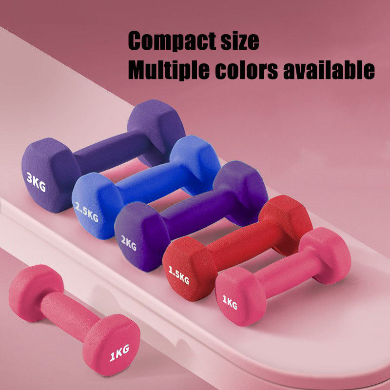 Colored Plastic-Dipped Dumbbells, Frosted And Smooth, Universal Dumbbells for Men And Women