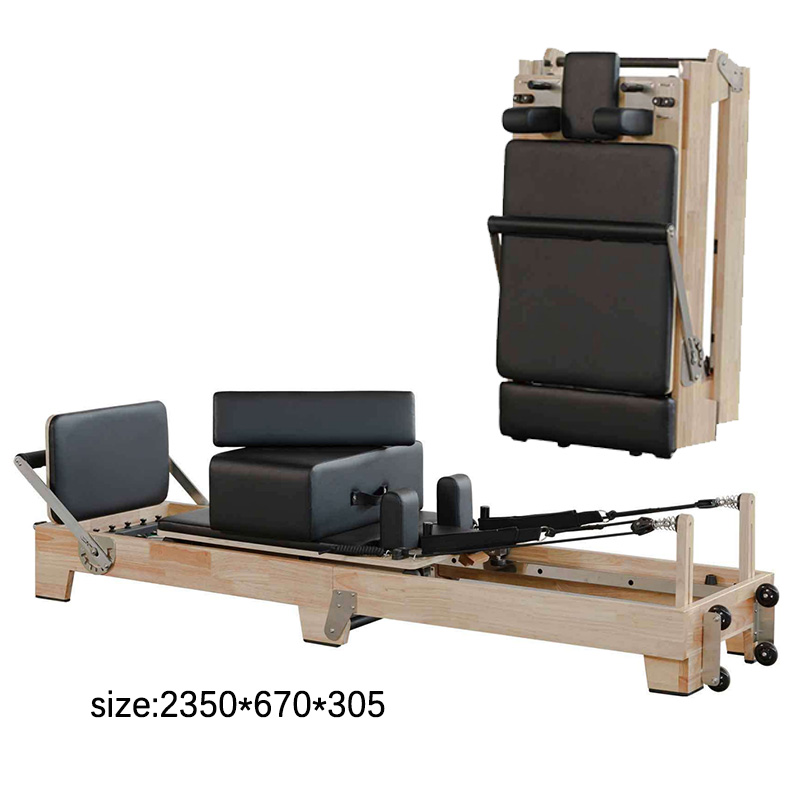 Professional Folding Oak Pilates Bed Yoga Studio Private Training Yoga Fitness Equipment